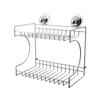 PowerLoc Double Rectangular Shelf Removable Suction - Stainless Steel