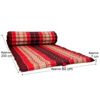 Day bed Roll Out Mattress XL Large Foldout Mat relaxation day bed camping or Yoga Matt Natural Kapok Filled RED