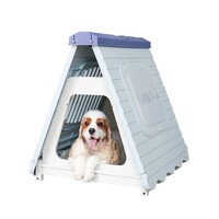 YES4PETS Small Foldable Plastic Pet Dog Puppy Cat House Kennel Blue