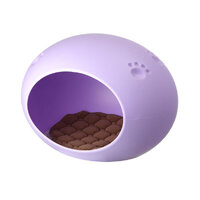 YES4PETS Medium Cave Cat Kitten Box Igloo Cat Bed House Dog Puppy House Purple