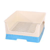 YES4PETS Medium Dog Potty Training Tray Pet Puppy Toilet Trays Loo Pad Mat With Wall Blue
