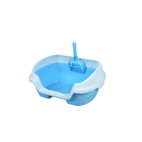 YES4PETS Small Portable Cat Rabbit Toilet Litter Box Tray with Scoop Blue