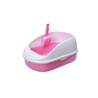 YES4PETS Medium Portable Cat Toilet Litter Box Tray with Scoop Pink