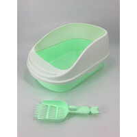 YES4PETS Large Portable Cat Toilet Litter Box Tray House with Scoop Green