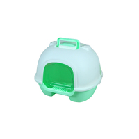 YES4PETS Portable Hooded Cat Kitten Toilet Litter Box Tray House with Handle and Scoop Green