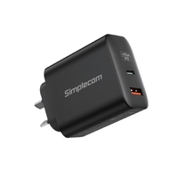 Simplecom CU265 Dual Port PD 65W GaN Fast Wall Charger USB-C + USB-A for Phone Laptop