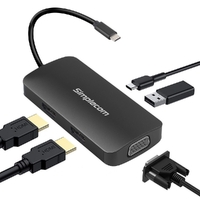 Simplecom DA451 5-in-1 USB-C Multiport Adapter MST Hub with VGA and Dual HDMI