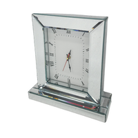 Mirrored Table Clock - Silver