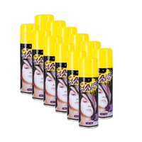 Party Central 12PCE Hair Spray Yellow Long Lasting Non-Sticky 125ml