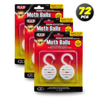 SAS Pest Control 72PCE Mothballs Hang Hook Casing Fast Action Effective 12g