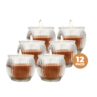 Perfect Scent 12PCE Cinnamon Scented Fragrant Candle Glass Holder 6.5cm