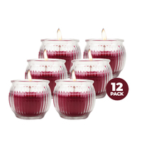 Perfect Scent 12PCE Black Cherry Scented Fragrant Candle Glass Holder 6.5cm