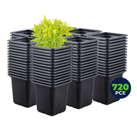 Garden Greens 720PCE Seedling Pots Plastic Square Reusable Durable 7.7 x 8cm
