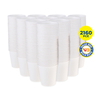 Party Central 2160PCE White Paper Cups Disposable Leak Resistant 200ml
