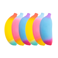 Party Central 24PCE Squeezy Bananas Bright Stretchy Squishy Sensory Play 13cm