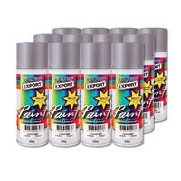 Australian Export 12PK 250gm Aerosol Spray Paint Cans [Colour: Chrome]