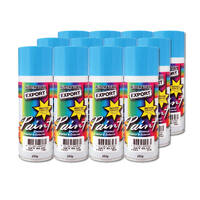 Australian Export 12PK 250gm Aerosol Spray Paint Cans [Colour: Blue Sky]