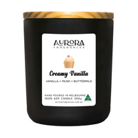 Aurora Creamy Vanilla Triple Scented Soy Candle Australian Made 300g