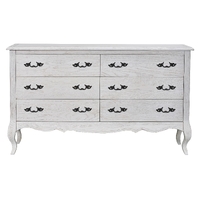 Alice Dresser 6 Chest of Drawers Storage Cabinet Distressed White
