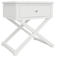 Daisy Side Table Desk Sofa End Table Solid Acacia Wood Hampton Furniture - White