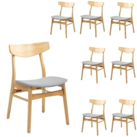 Cusco 8pc Set Dining Chair Fabric Seat Scandinavian Style Solid Rubberwood