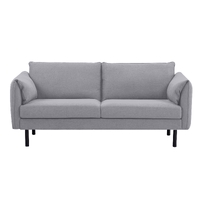 Channel 3 Seater Fabric Sofa Lounge Couch Grey