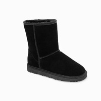 Ugg Boots Genuine Australian Sheepskin Unisex Short Classic Suede (Black, EU36)
