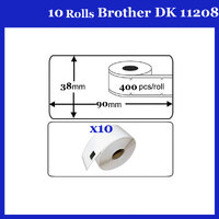 10 Rolls DK11208 DK 11208 For Brother Large Address Thermal LABELS 38x90mm