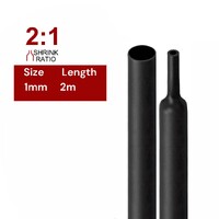 2m Polyolefin Shrink Tube 1/24" (1mm) 2:1 Ratio Heat Shrink Tubing Sleeving Wrap Shrinking