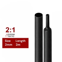 2m Polyolefin Shrink Tube 5/64" (2mm) 2:1 Ratio Heat Shrink Tubing Sleeving Wrap Shrinking