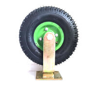 10Inch Fixed Castor Caster Pneumatic Tyres Tyre  Wheel Trolley Cart Wheelbarrow