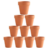 10x 6cm Flower Pot Pots Clay Ceramic Plant Drain Hole Succulent Cactus Nursery Planter