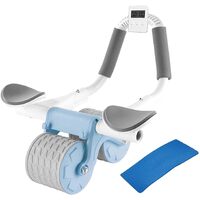 Elbow Support Automatic Rebound Abdominal Wheel Plank Machine Ab Roller Abs Workout Belly Blue