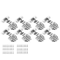 8 Pack 304 Stainless Steel Cabinet Hinges 100 Degree Soft Closing Full Overlay Door Hinge Nickel Plated Finish