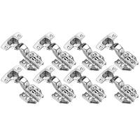 8 Pack 304 Stainless Steel Cabinet Hinges 100 Degree Soft Closing Insert Overlay Door Hinge Nickel Plated Finish