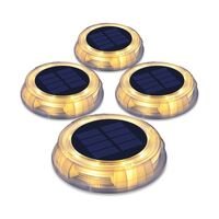 Solar Deck Lights in Warm White- 4 in One Pack