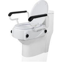 Toilet Seat Riser with Flip Up Handles Raised Toilet Safety Seat for Elderly