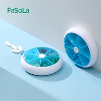 Fasola Rotating Seven-compartment Pill Box* Blue  9*2.5cm