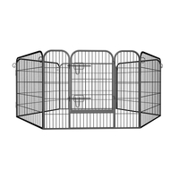 Heavy Duty Comfortable Pet Dog Game Fence Foldable 6 Panel Metal Dog Fence Black