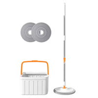 Cleanix Clean Sewage Separation Mop Rotary Hand-Wash-Free Flat Suction Orange white