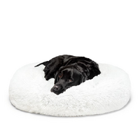 Fur King "Aussie" Calming Dog Bed  - White - 100 CM - Large