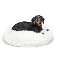 Fur King "Aussie" Calming Dog Bed  - White - 60 CM - Small