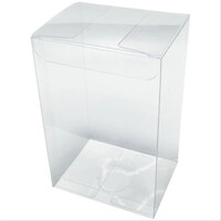 100 Pack of 5x8cm Clear PVC Plastic Folding Packaging Small rectangle/square Boxes for Wedding Jewelry Gift