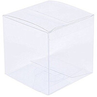 20 Piece Pack -PVC Clear See Through Plastic 15cm Square Cube Box - Large Bomboniere Product Exhibition Gift