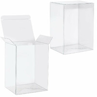50 Pack of Large Plastic 22x14.5cm Rectangle Cube Box - Exhibition Gift Product Showcase Clear Plastic Shop Display Storage Packaging Box