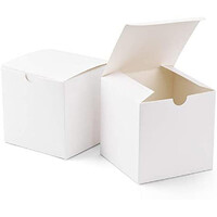 50 Pack of White 8x8x8cm Square Cube Card Gift Box - Folding Packaging Small rectangle/square Boxes for Wedding
