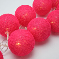1 Set of 20 LED Red 5cm Cotton Ball Battery Powered String Lights Christmas Gift Home Wedding Party Bedroom Decoration Outdoor Indoor Table Centrepi