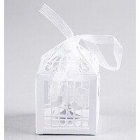 100 Piece Pack - White Dove Bird Heart Wedding Bomboniere Favor Lolly Gift Card Box