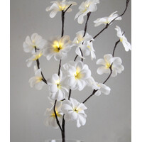 1 Set of 50cm H 20 LED White Frangipani Tree Branch Stem Fairy Light Wedding Event Party Function Table Vase Centrepiece Decoration