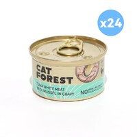 CAT FOREST Premium Tuna White Meat With Mussel In Gravy Cat Canned Food 85G X 24